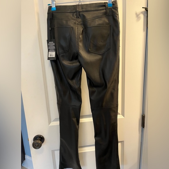 Hudson high rise leather Barbara jeans. Split leg detail - Picture 2 of 3